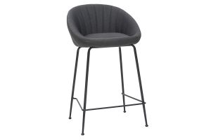 Tabourets de bar design tissu gris foncé 65 cm (lot de 2) SHERU