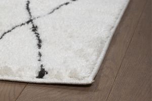 Tapis rectangulaire à motifs losanges noirs 200 x 300 cm SILAN