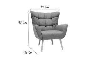 Skandinavischer Sessel in grünem Stoff und Holz AVERY