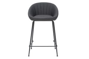 Tabourets de bar design tissu gris foncé 65 cm (lot de 2) SHERU