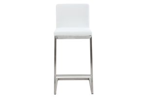 Tabourets de bar design blancs avec pieds métal (lot de 2) STELLAR