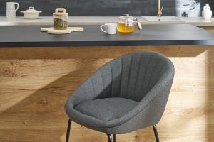 Tabourets de bar design tissu gris foncé 65 cm (lot de 2) SHERU