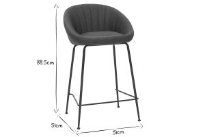 Tabourets de bar design tissu gris foncé 65 cm (lot de 2) SHERU