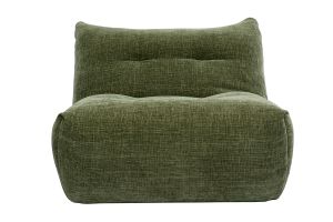Fauteuil lounge en tissu effet velours texturé vert kaki BUMPY