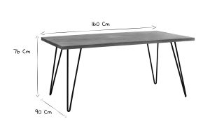 Table à manger en bois manguier massif L160 cm VIBES