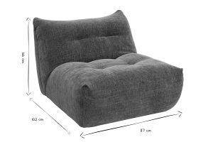 Fauteuil lounge en tissu effet velours texturé vert kaki BUMPY