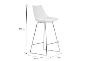 Tabourets de bar design blancs 65 cm (lot de 2) JUNE