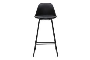 Tabourets de bar design noirs pieds métal H66 cm (lot de 2) FRANZ