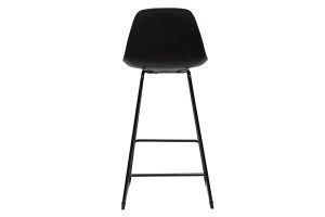 Tabourets de bar design noirs pieds métal H66 cm (lot de 2) FRANZ