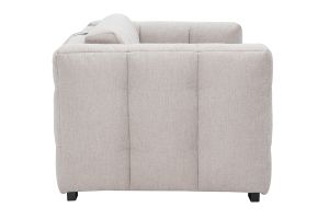 Canapé convertible design 3 places en tissu effet velours texturé beige CORTO