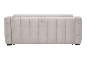 Canapé convertible design 3 places en tissu effet velours texturé beige CORTO