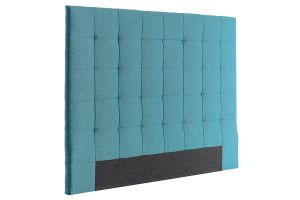 Tête de lit capitonnée en tissu bleu canard L140 cm HALCIONA