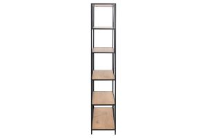 Bibliothèque ouverte finition bois clair et métal noir L114 cm TRESCA