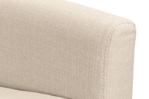 Canapé convertible 3 places en tissu beige et bois clair avec matelas 13 cm SKANDY
