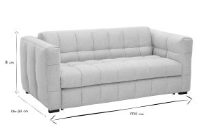 Canapé convertible design 3 places en tissu effet velours texturé beige CORTO