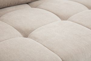 Canapé modulable 4 places avec têtières ajustables en tissu effet velours taupe et métal noir OLMO