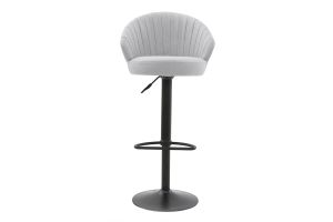 Tabouret de bar design réglable et pivotant en tissu gris IZAAC