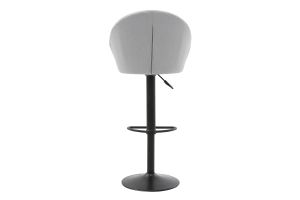 Tabouret de bar design réglable et pivotant en tissu gris IZAAC