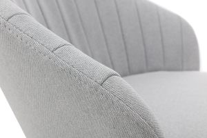 Tabouret de bar design réglable et pivotant en tissu gris IZAAC