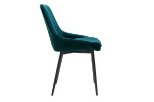 Chaises design en tissu velours bleu pétrole et métal noir (lot de 2) HOLO