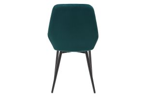 Chaises design en tissu velours bleu pétrole et métal noir (lot de 2) HOLO