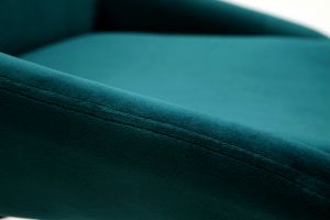 Chaises design en tissu velours bleu pétrole et métal noir (lot de 2) HOLO