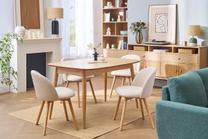 Table à manger extensible frêne L130-190 cm NORDECO