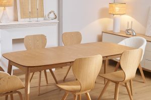 Table à manger extensible frêne L130-190 cm NORDECO