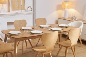 Table à manger extensible frêne L130-190 cm NORDECO