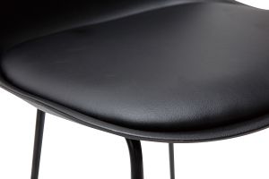 Tabourets de bar design noirs pieds métal H66 cm (lot de 2) FRANZ