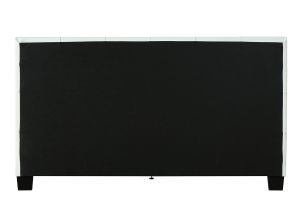 Lit 2 places 160x200 cm blanc capitonné MARQUISE