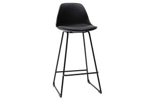 Tabourets de bar design noirs pieds métal H66 cm (lot de 2) FRANZ