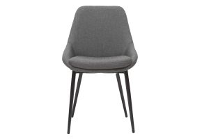 Chaises design en tissu gris et métal noir (lot de 2) HOLO