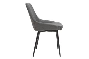 Chaises design en tissu gris et métal noir (lot de 2) HOLO