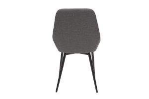 Chaises design en tissu gris et métal noir (lot de 2) HOLO