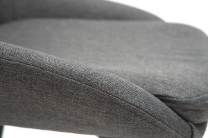 Chaises design en tissu gris et métal noir (lot de 2) HOLO