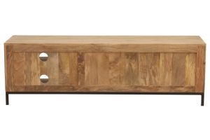 Meuble TV industriel en bois manguier massif et métal L145 cm YPSTER