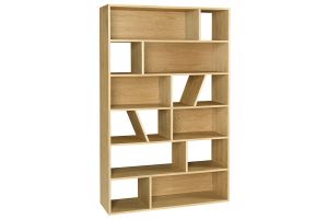Bibliothèque design en bois clair L120 cm AZTEQUE