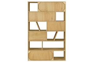 Bibliothèque design en bois clair L120 cm AZTEQUE