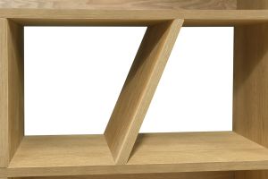 Bibliothèque design en bois clair L120 cm AZTEQUE