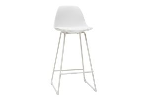 Tabourets de bar design blancs pieds métal 66 cm (lot de 2) FRANZ