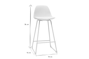 Tabourets de bar design blancs pieds métal 66 cm (lot de 2) FRANZ