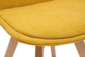 Lote de 2 sillas nórdicas en tejido mostaza MATILDE