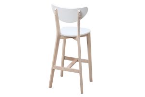 Tabourets de bar scandinaves blanc et bois 75 cm (lot de 2) LEENA