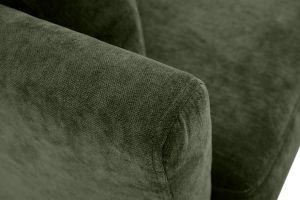 Canapé scandinave déhoussable 3 places en tissu effet velours vert kaki et bois clair OSLO