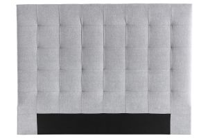 Tête de lit capitonnée en tissu gris L140 cm HALCIONA