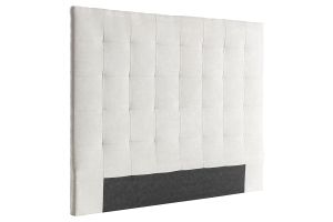 Tête de lit capitonnée en tissu beige clair naturel L160 cm HALCIONA