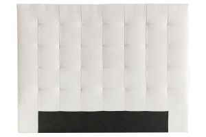 Tête de lit capitonnée en tissu beige clair naturel L140 cm HALCIONA