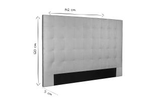 Tête de lit capitonnée en tissu beige clair naturel L140 cm HALCIONA