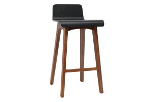 Chaise de bar scandinave noir et bois foncé H65 cm BALTIK